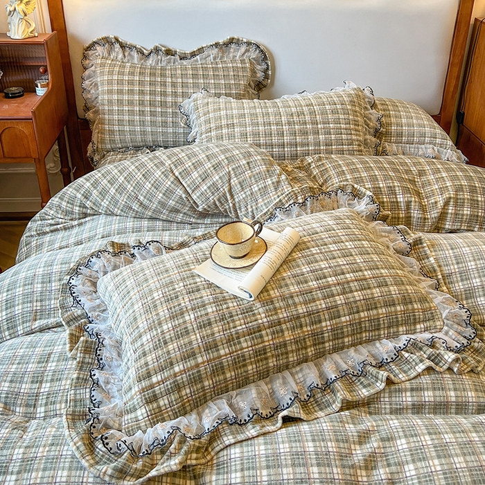 91家纺网 家纺一手货源 找家纺 网红馆（ck家纺） 2025新款高克重牛奶绒床盖四件套-米娅 米娅-绿