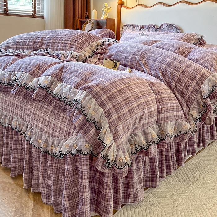 91家纺网 家纺一手货源 找家纺 网红馆（ck家纺） 2025新款高克重牛奶绒床盖系列-米娅 米娅-紫