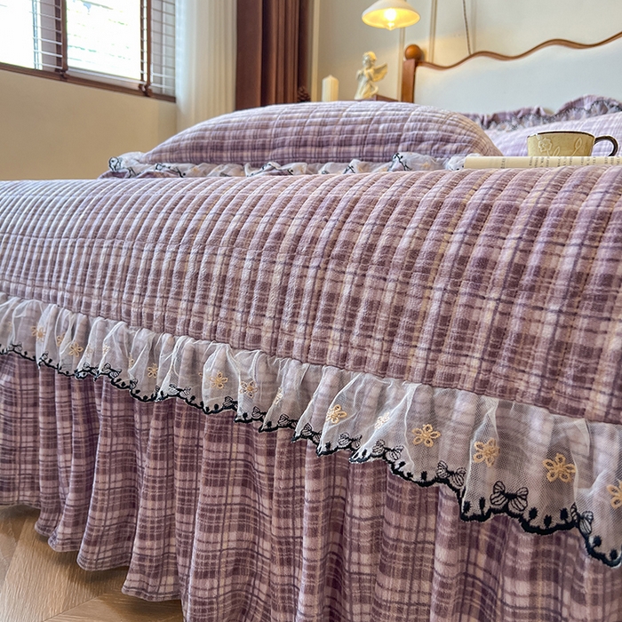 91家纺网 家纺一手货源 找家纺 网红馆（ck家纺） 2025新款高克重牛奶绒床盖系列-米娅 米娅-紫