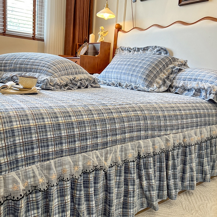 91家纺网 家纺一手货源 找家纺 网红馆（ck家纺） 2025新款高克重牛奶绒床盖系列-米娅 米娅-蓝