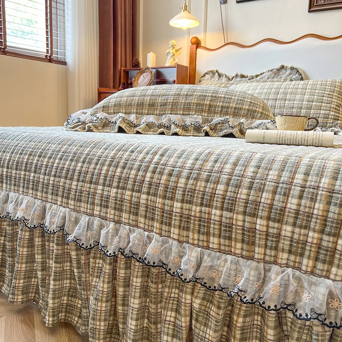 91家纺网 家纺一手货源 找家纺 网红馆（ck家纺） 2025新款高克重牛奶绒床盖系列-米娅 米娅-绿