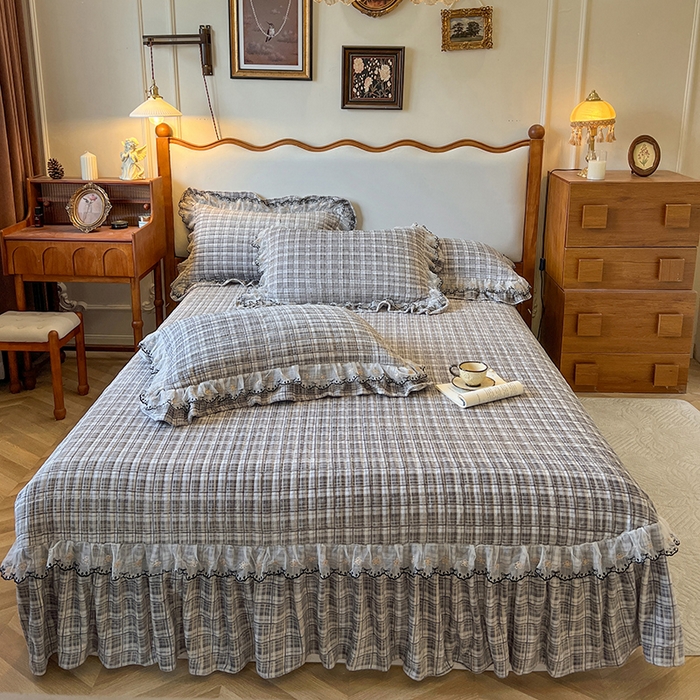 网红馆（ck家纺） 2025新款高克重牛奶绒床盖系列-米娅 米娅-灰