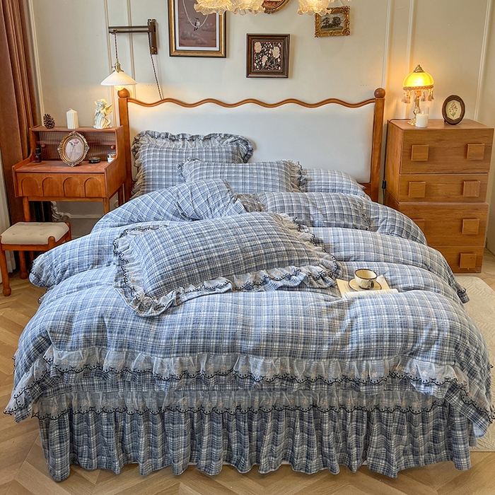 91家纺网 家纺一手货源 找家纺 网红馆（ck家纺） 2025新款高克重牛奶绒床盖系列-米娅 米娅-蓝