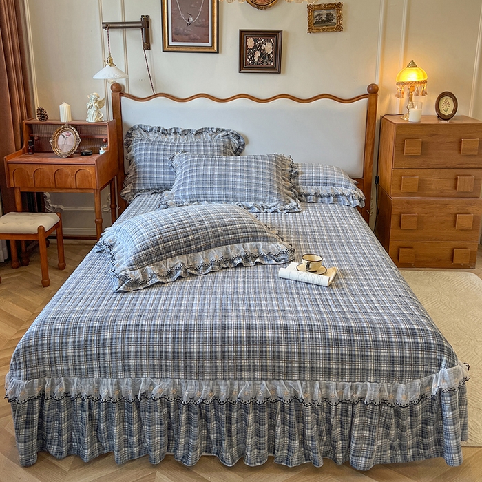 网红馆（ck家纺） 2025新款高克重牛奶绒床盖系列-米娅 米娅-蓝