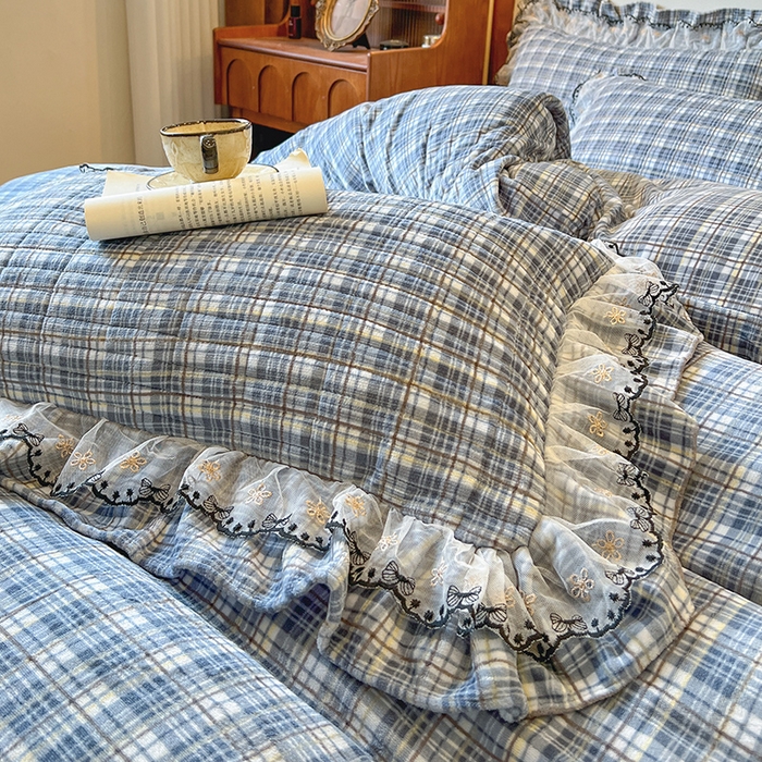 91家纺网 家纺一手货源 找家纺 网红馆（ck家纺） 2025新款高克重牛奶绒床盖系列-米娅 米娅-蓝