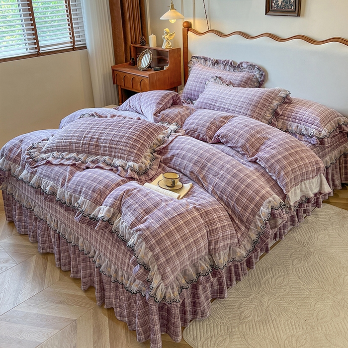 91家纺网 家纺一手货源 找家纺 网红馆（ck家纺） 2025新款高克重牛奶绒床盖系列-米娅 米娅-紫