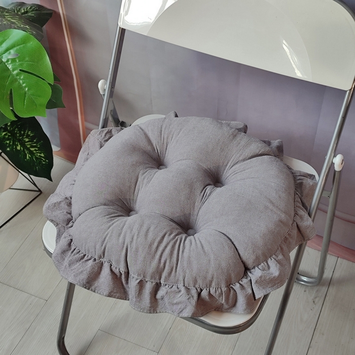 91家纺网 家纺一手货源 找家纺 （总）李帅家居 2025新款水洗棉花边坐垫圆形蒲团坐垫黄麻茶道地上客厅阳台飘窗榻榻米加厚拜佛打坐禅修垫