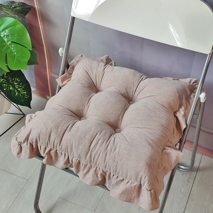 91家纺网 家纺一手货源 找家纺 （总）李帅家居 2025新款水洗棉花边坐垫圆形蒲团坐垫黄麻茶道地上客厅阳台飘窗榻榻米加厚拜佛打坐禅修垫