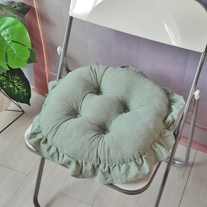 91家纺网 家纺一手货源 找家纺 （总）李帅家居 2025新款水洗棉花边坐垫圆形蒲团坐垫黄麻茶道地上客厅阳台飘窗榻榻米加厚拜佛打坐禅修垫