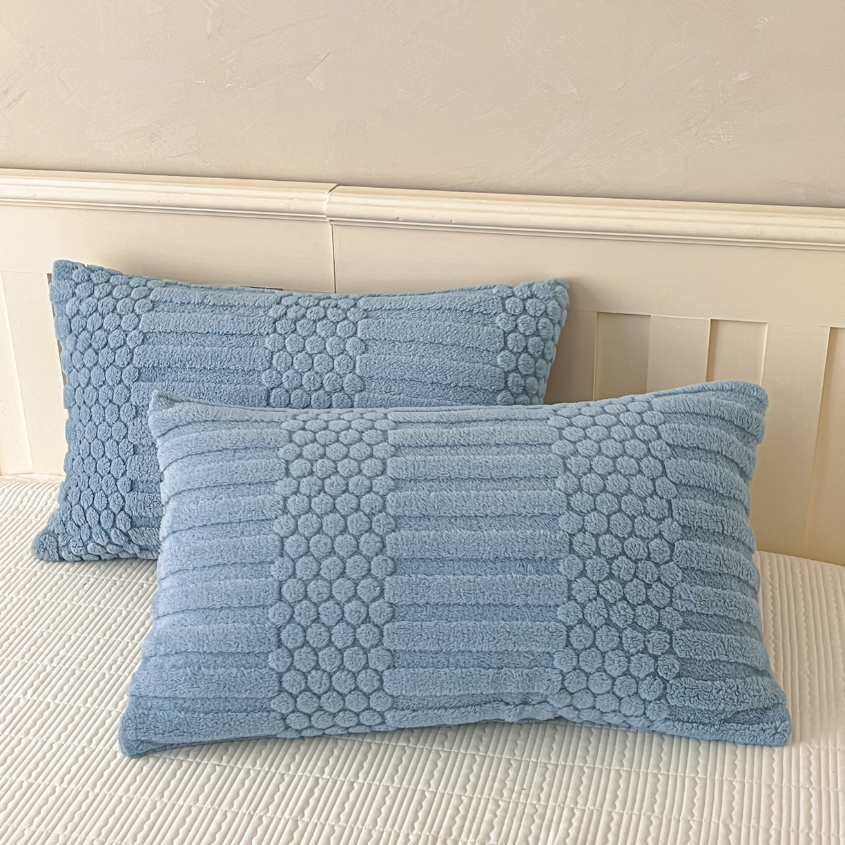 91家纺网 家纺一手货源 找家纺 欧邦 2025新款A类提花云锦绒双面绒单层毯-风铃系列 风铃-蓝