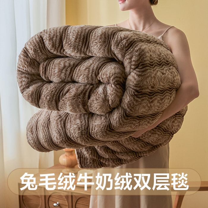 91家纺网 家纺一手货源 找家纺 （总）欧邦 新款爆款AB版加厚提花塔芙绒羊羔绒毛毯