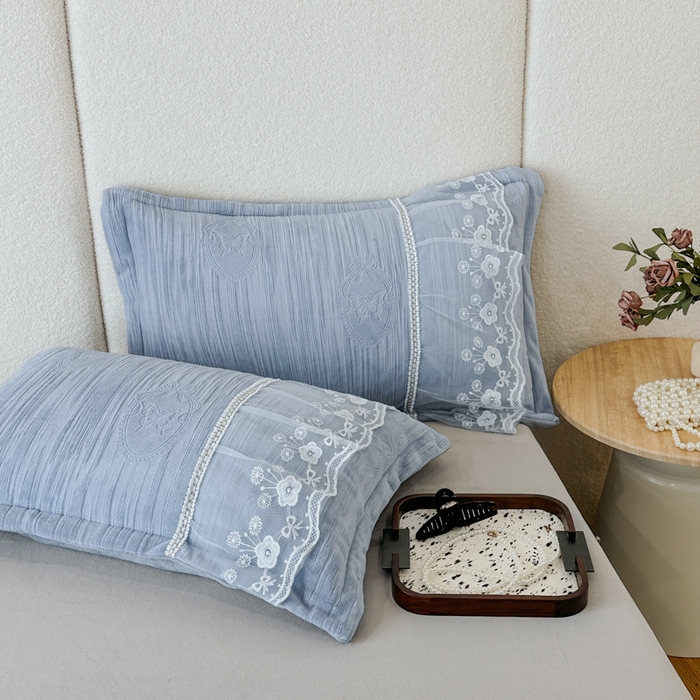 91家纺网 家纺一手货源 找家纺 诺梵家纺 2025新款韩版蕾丝雕花款四件套-米兰达 米兰达-灰