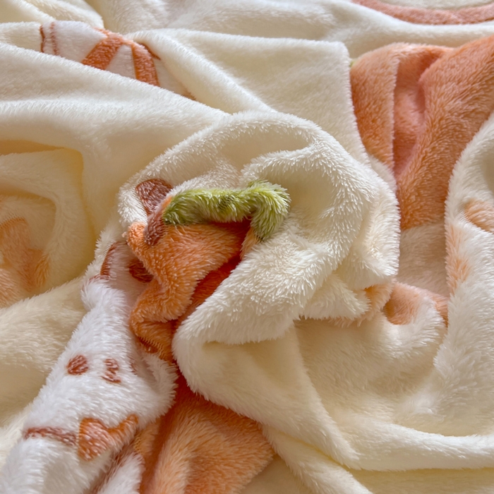 91家纺网 家纺一手货源 找家纺 娜朵家纺 2025新款180克雪花绒印花床笠 甜橙