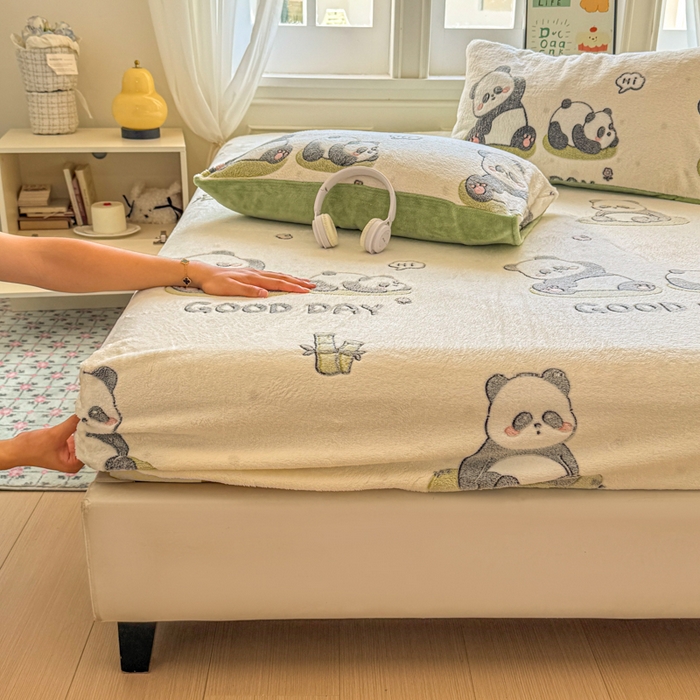 娜朵家纺 2025新款180克雪花绒印花床笠 团团圆圆