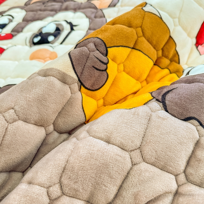 91家纺网 家纺一手货源 找家纺 梦初语 2025新款牛奶绒印花夹棉加厚款床护垫褥子大床场景-直播爆款（夹棉200克） 顽皮鼠