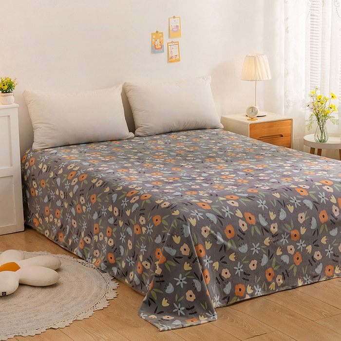 91家纺网 家纺一手货源 找家纺 （总）金盛纺 2025新款高克重牛奶绒印花系列单床单(可定制)