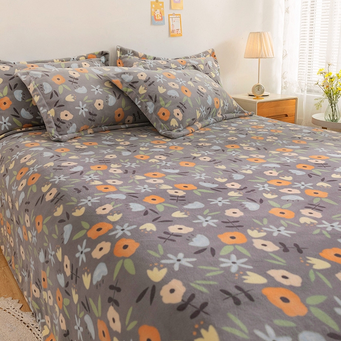 91家纺网 家纺一手货源 找家纺 （总）金盛纺 2025新款高克重牛奶绒印花系列单床单(可定制)