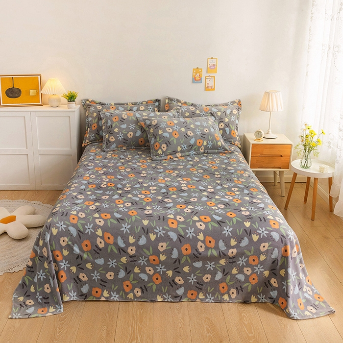 91家纺网 家纺一手货源 找家纺 （总）金盛纺 2025新款高克重牛奶绒印花系列单床单(可定制)