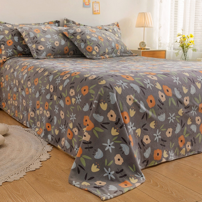 91家纺网 家纺一手货源 找家纺 （总）金盛纺 2025新款高克重牛奶绒印花系列单床单(可定制)