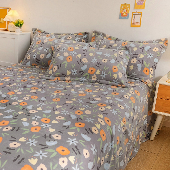 91家纺网 家纺一手货源 找家纺 （总）金盛纺 2025新款高克重牛奶绒印花系列单床单(可定制)