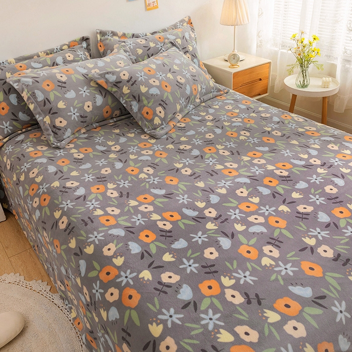 91家纺网 家纺一手货源 找家纺 （总）金盛纺 2025新款高克重牛奶绒印花系列单床单(可定制)