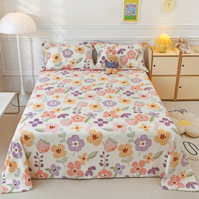 91家纺网 家纺一手货源 找家纺 （总）金盛纺 2025新款高克重牛奶绒印花系列单床单(可定制)