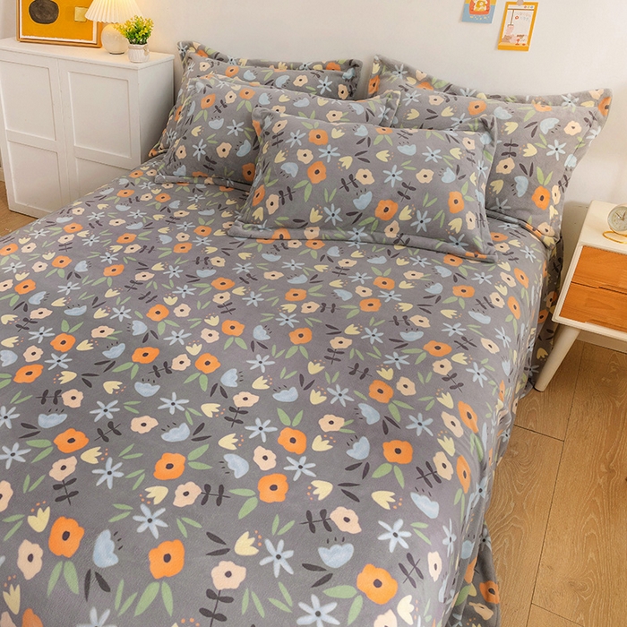 91家纺网 家纺一手货源 找家纺 （总）金盛纺 2025新款高克重牛奶绒印花系列单床单(可定制)