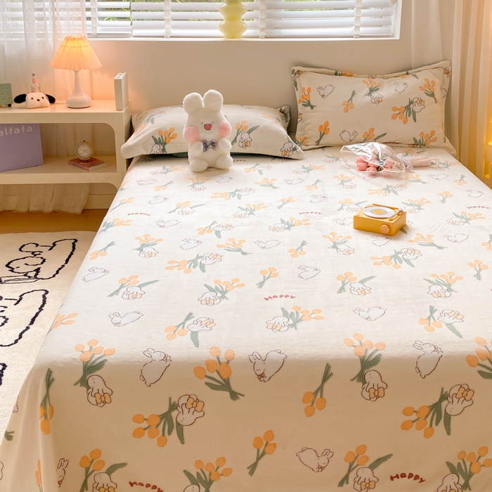 91家纺网 家纺一手货源 找家纺 金盛纺 2025新款高克重牛奶绒印花系列单床单(可定制) 星光游乐园