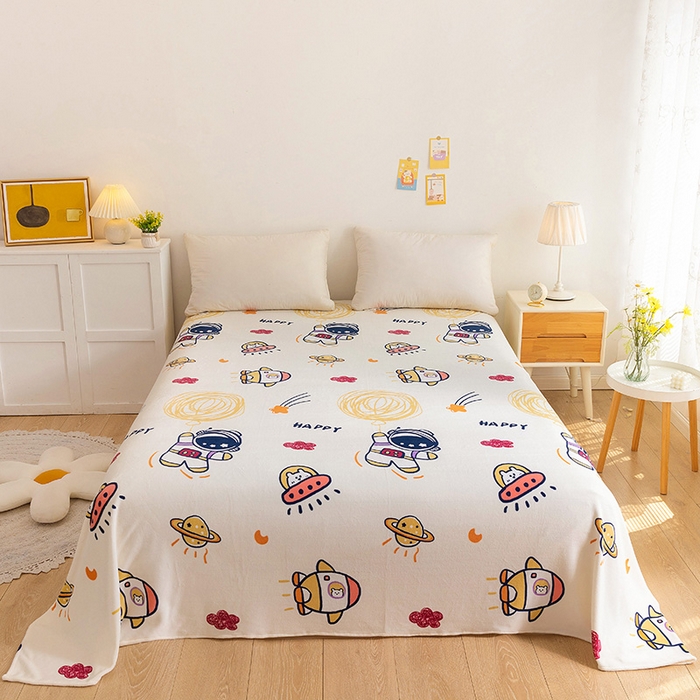 金盛纺 2025新款高克重牛奶绒印花系列单床单(可定制) 宇航员