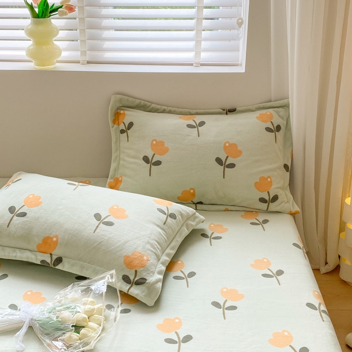 91家纺网 家纺一手货源 找家纺 金盛纺 2025新款高克重牛奶绒印花系列单床单(可定制) 花仙子