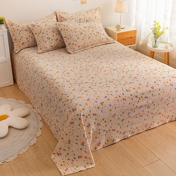 91家纺网 家纺一手货源 找家纺 金盛纺 2025新款高克重牛奶绒印花系列单床单(可定制) 亦欢（粉）