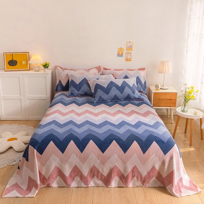 91家纺网 家纺一手货源 找家纺 金盛纺 2025新款高克重牛奶绒印花系列单床单(可定制) 梦境（粉）