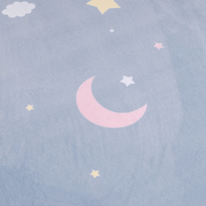 91家纺网 家纺一手货源 找家纺 金盛纺 2025新款高克重牛奶绒印花系列单床单(可定制) 梦幻星空（蓝）