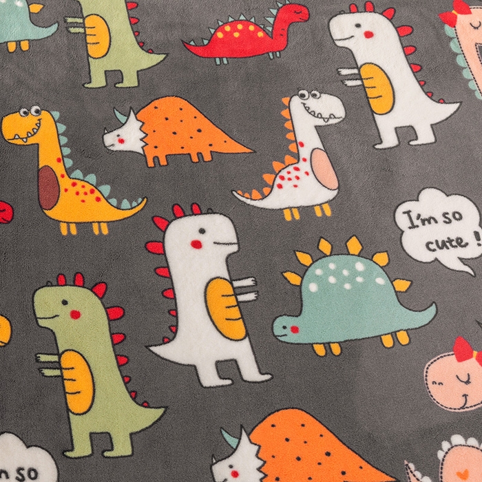 91家纺网 家纺一手货源 找家纺 金盛纺 2025新款高克重牛奶绒印花系列单床单(可定制) 恐龙王国