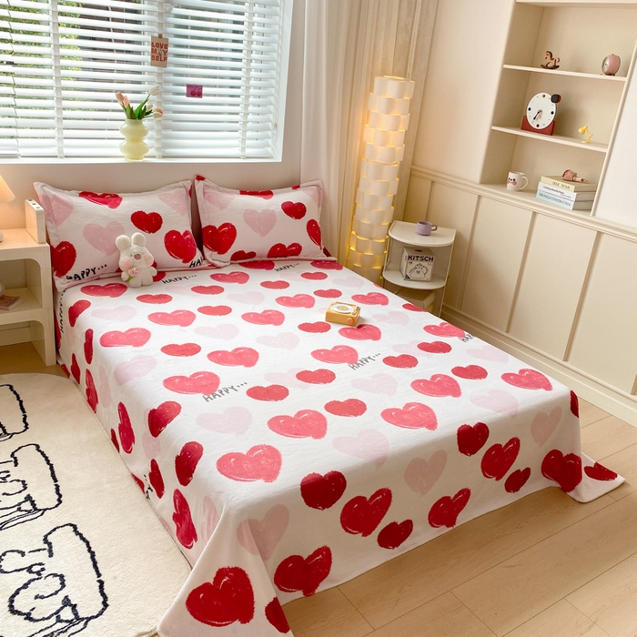 91家纺网 家纺一手货源 找家纺 金盛纺 2025新款高克重牛奶绒印花系列单床单(可定制) 海洋之心