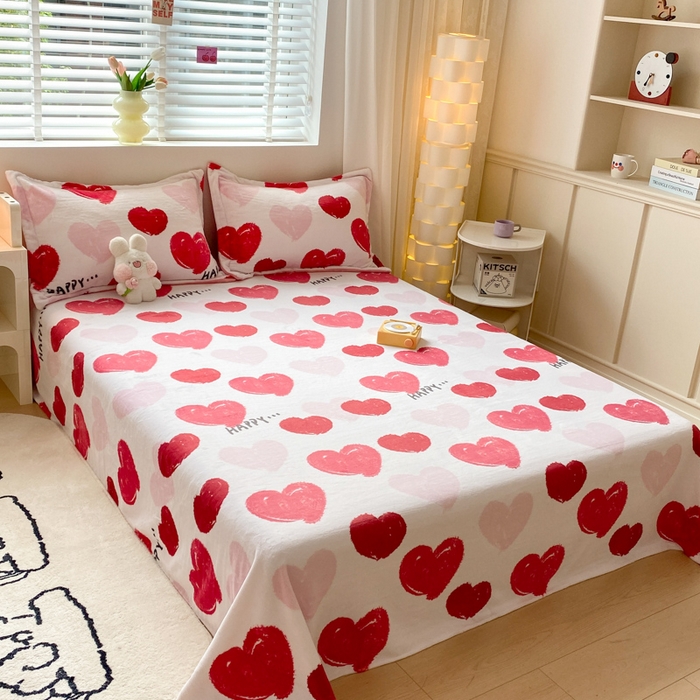 91家纺网 家纺一手货源 找家纺 金盛纺 2025新款高克重牛奶绒印花系列单床单(可定制) 海洋之心