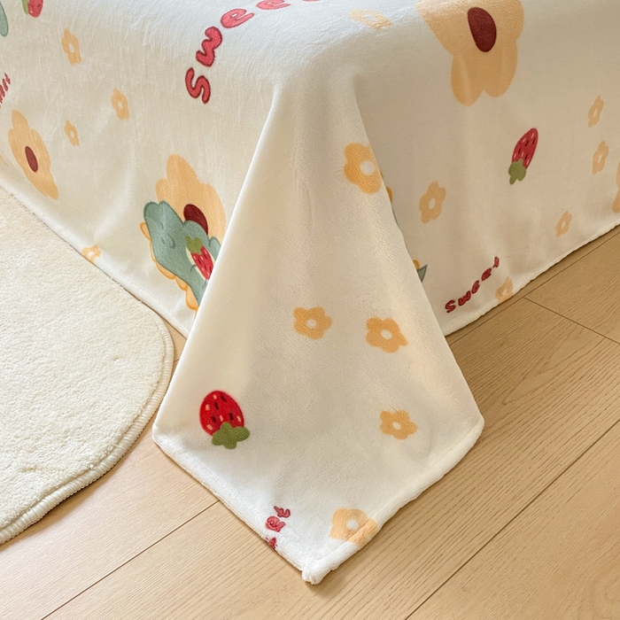 91家纺网 家纺一手货源 找家纺 金盛纺 2025新款高克重牛奶绒印花系列单床单(可定制) 萌萌哒