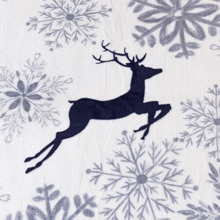 91家纺网 家纺一手货源 找家纺 金盛纺 2025新款高克重牛奶绒印花系列单床单(可定制) 圣诞鹿