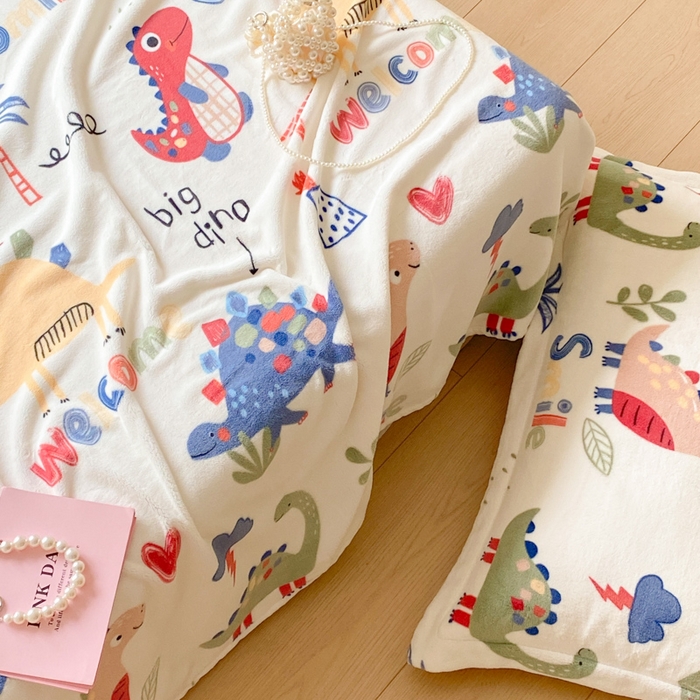 91家纺网 家纺一手货源 找家纺 金盛纺 2025新款高克重牛奶绒印花系列单床单(可定制) 侏罗纪