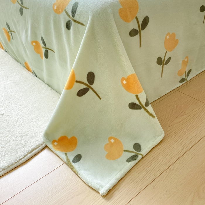 91家纺网 家纺一手货源 找家纺 金盛纺 2025新款高克重牛奶绒印花系列单床单(可定制) 花仙子