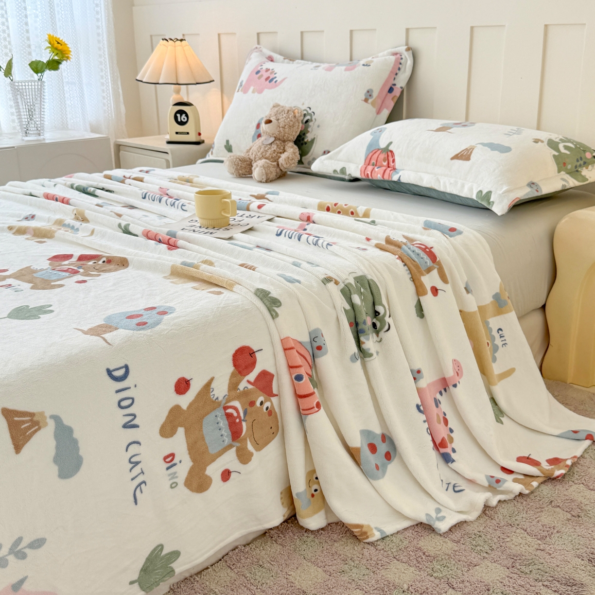 91家纺网 家纺一手货源 找家纺 金盛纺 2025新款高克重牛奶绒印花系列单床单(可定制) 大宝贝