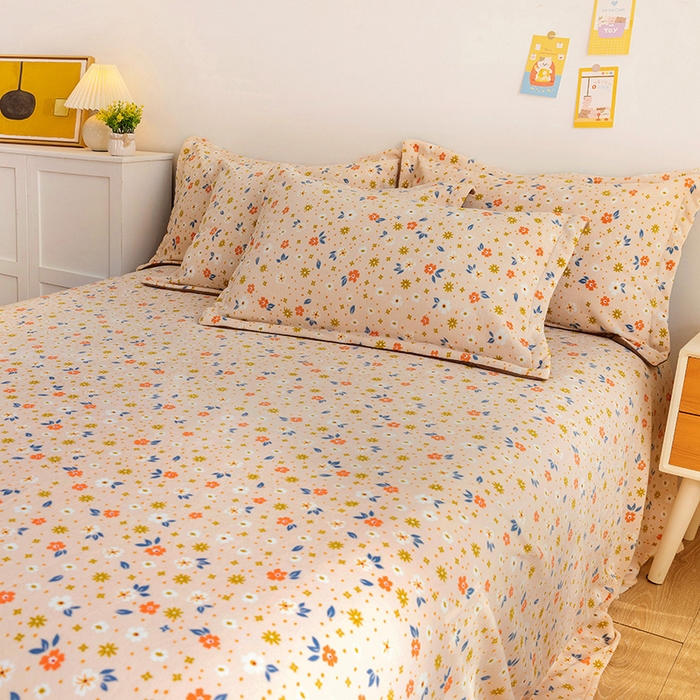 91家纺网 家纺一手货源 找家纺 金盛纺 2025新款高克重牛奶绒印花系列单床单(可定制) 亦欢（粉）