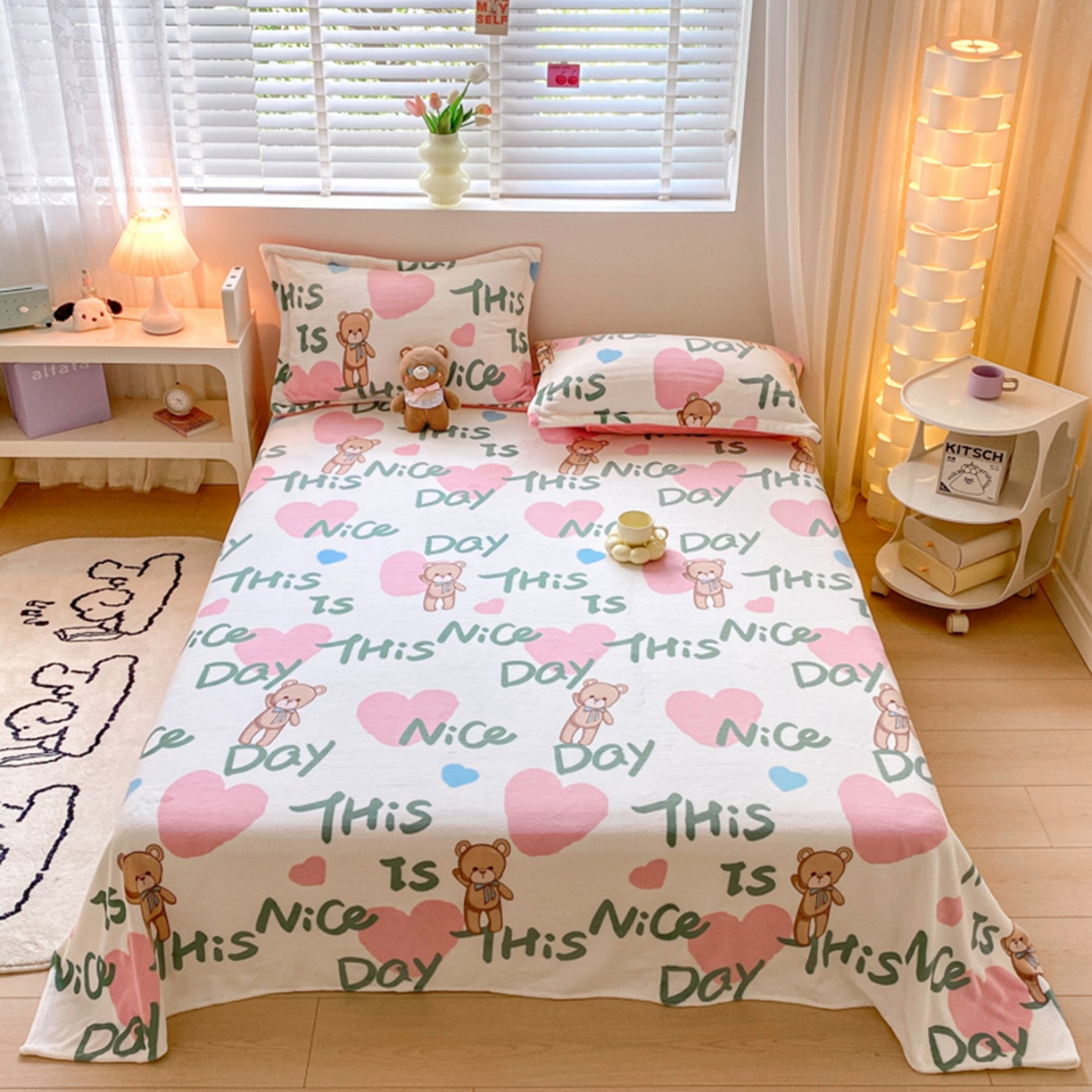 91家纺网 家纺一手货源 找家纺 （总）金盛纺 2025新款高克重牛奶绒印花系列单床单(可定制)