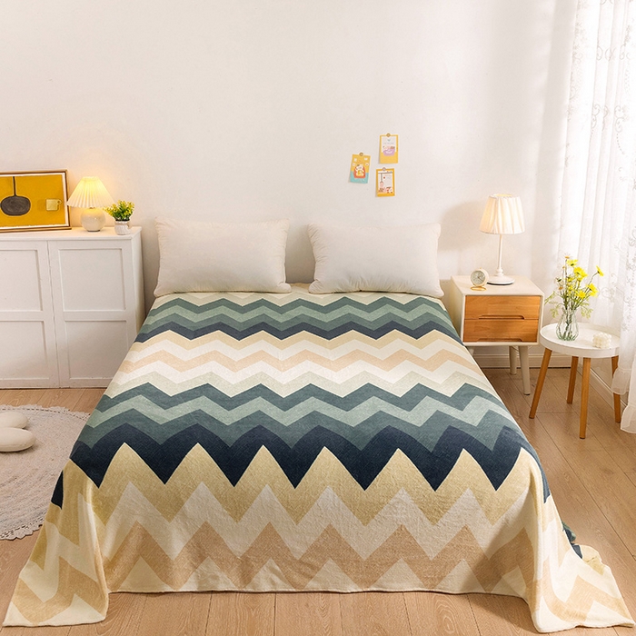 金盛纺 2025新款高克重牛奶绒印花系列单床单(可定制) 梦境（绿）