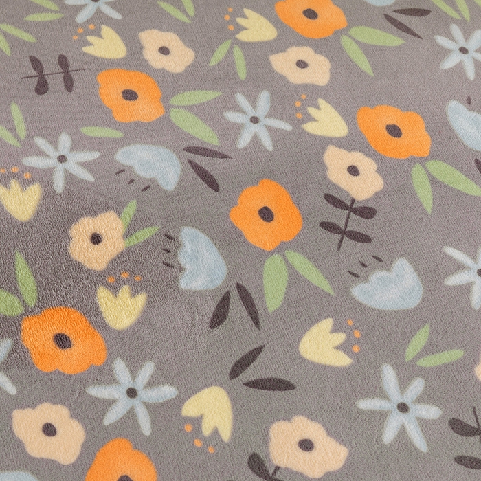 91家纺网 家纺一手货源 找家纺 金盛纺 2025新款高克重牛奶绒印花系列单床单(可定制) 繁花（灰）