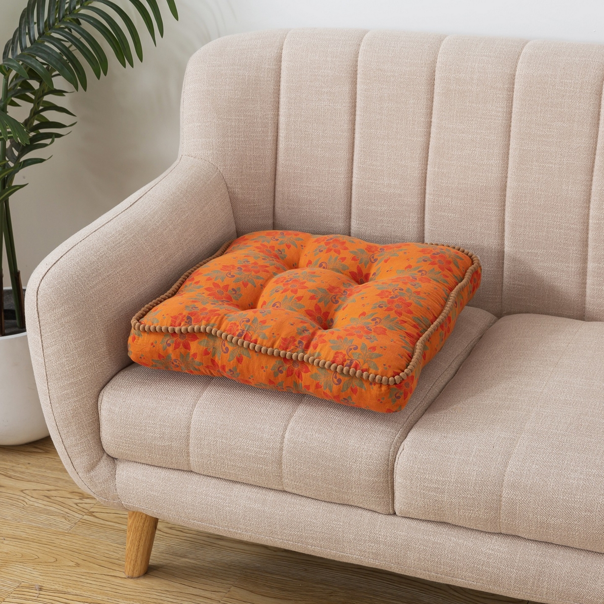 91家纺网 家纺一手货源 找家纺 （总）小欢喜 2025新款全棉双层纱坐垫