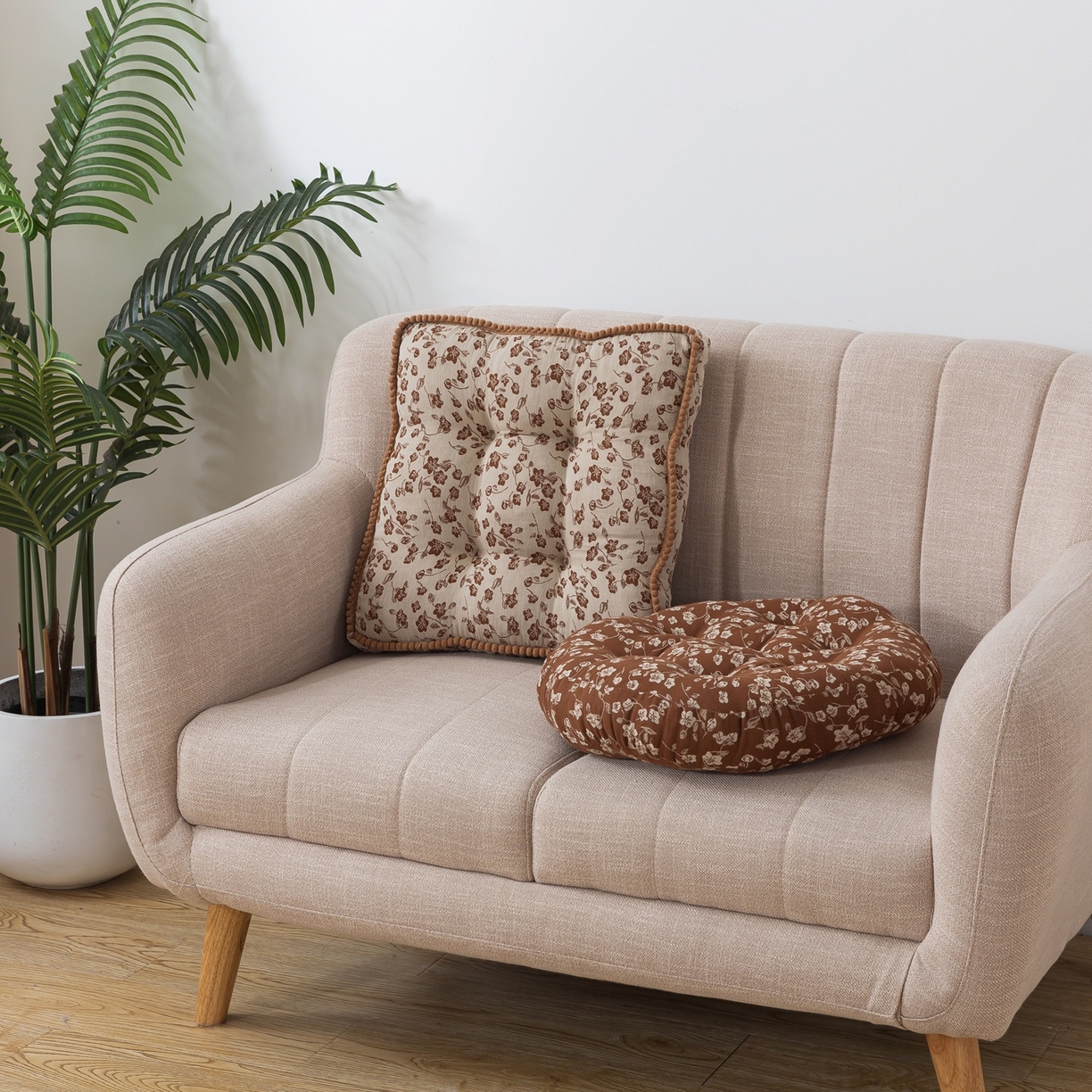 91家纺网 家纺一手货源 找家纺 （总）小欢喜 2025新款全棉双层纱坐垫