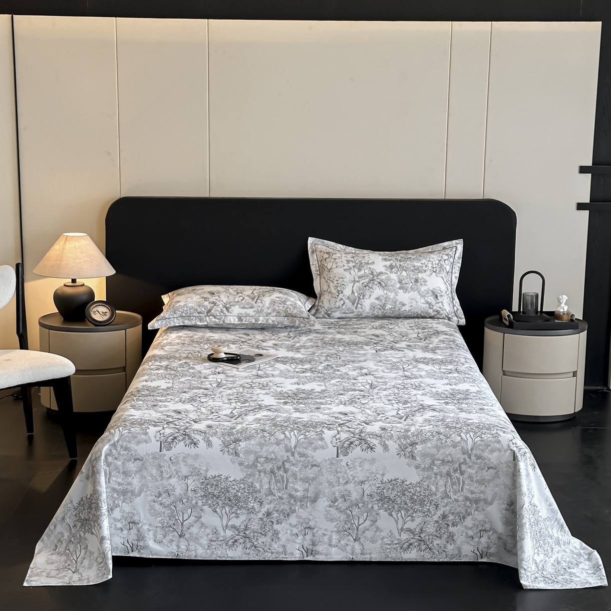 大柏树 2025新款亲肤舒适全棉纯棉磨单床单 床单单件 浮生灰