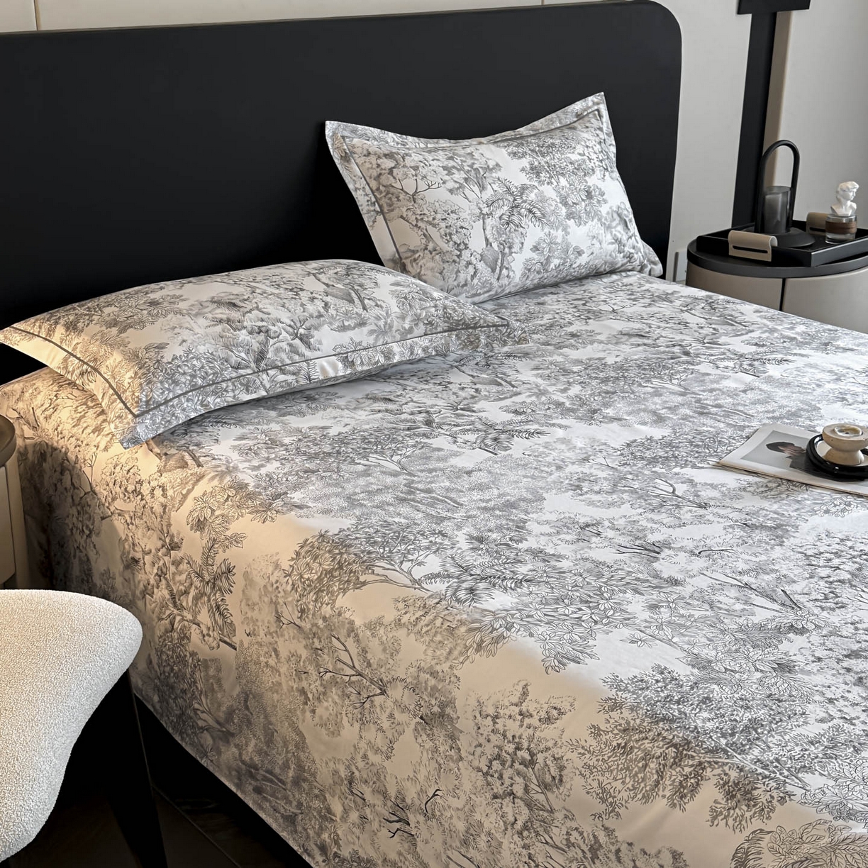 91家纺网 家纺一手货源 找家纺 大柏树 2025新款亲肤舒适全棉纯棉磨单床单 床单单件 浮生灰