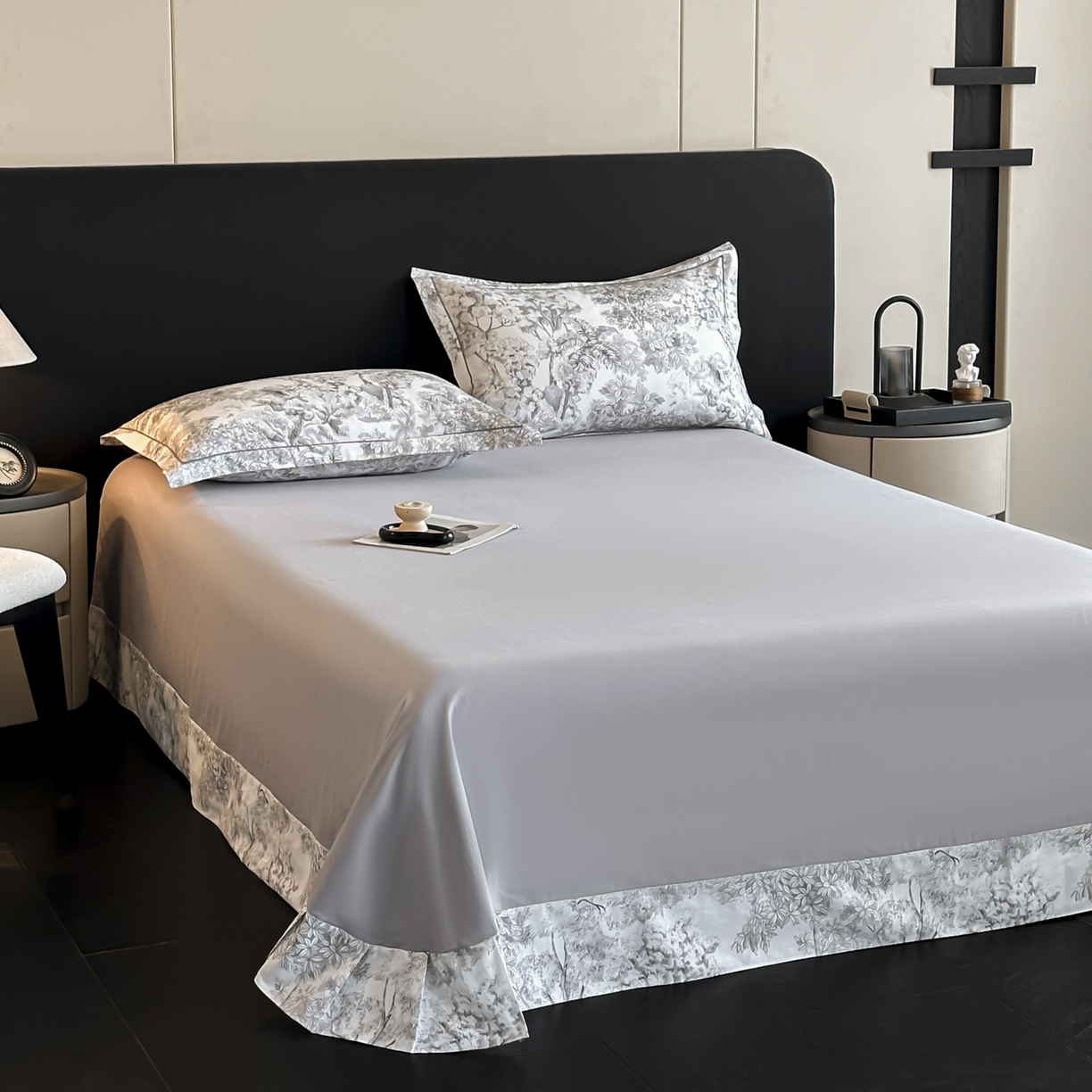 91家纺网 家纺一手货源 找家纺 大柏树 2025新款亲肤舒适全棉纯棉磨单床单 床单单件 浮生灰